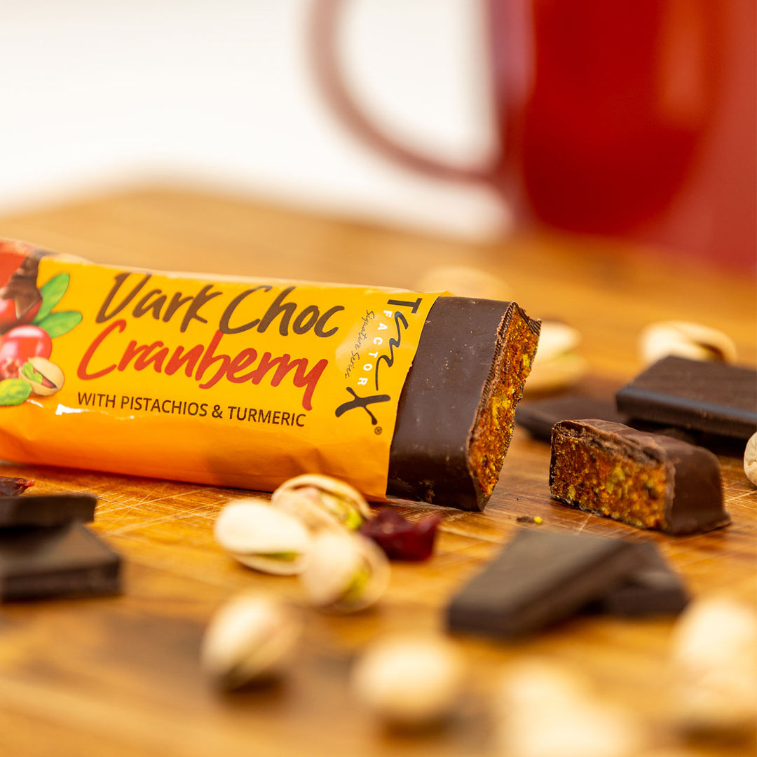 6 Pack | TmX Factor Dark Choc Cranberry Energy Bar - Buy 5 Get 1 FREE - buyturmerix