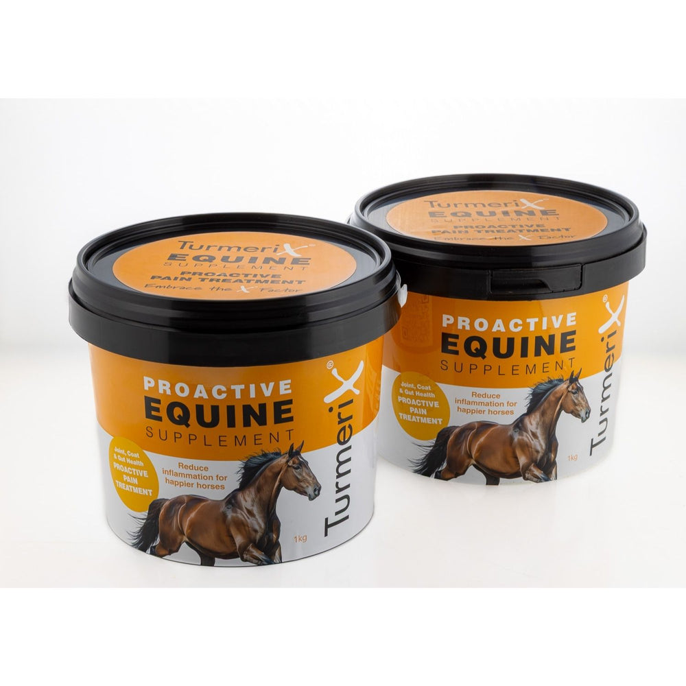 Two TurmeriX Proactive Equine Supplement 1kg buckets - horse joint and gut health supplement