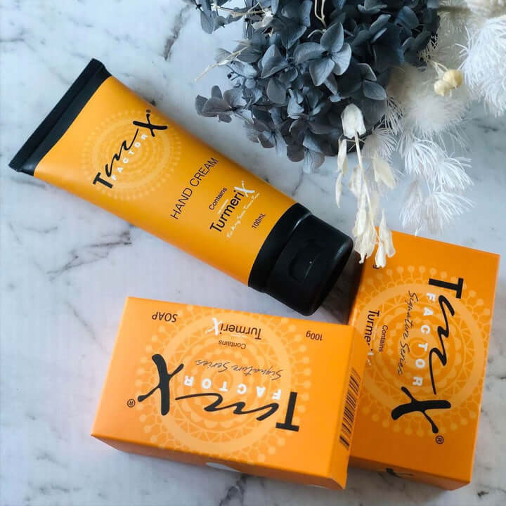 TmX Factor turmeric hand cream and soap gift set